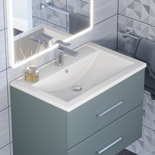 Раковина из искусственного камня Uperwood Foster Quartz 291030032 70х46 полувстраиваемая цвет белый - фото 3