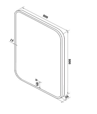 Зеркало с подсветкой Runo Руан 00-00001289 80х80