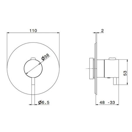 Смеситель для душа Newform Aquadolce 67670EX.50.050 встраиваемый в стену нержавеющая сталь с термостатом
