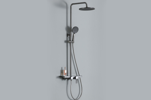 Душевая стойка Royal Bath RB83123Q настенная цвет gunmetal графит