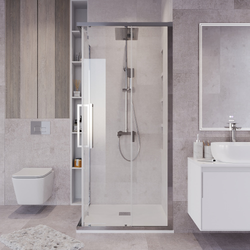 Душевой уголок Grossman Cosmo 300.K33.02.9090.10.00 90х90 стекло прозрачное профиль хром глянцевый - фото 5