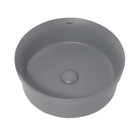Раковина из сантехнического фаянса Abber BEQUEM AC2103MG 40х40 накладная цвет серый без отверстий под смеситель