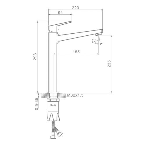 Смеситель Raglo R30 R30.15 на раковину хром - фото 2