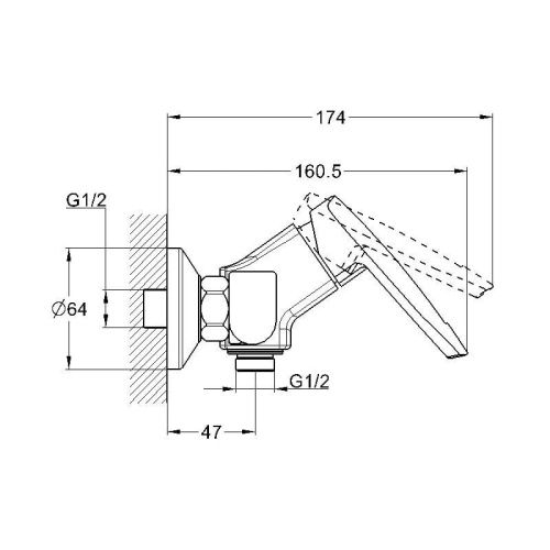 Смеситель для ванны и душа G.Lauf LOF LOF5-A033 настенный хром - фото 3