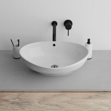 Раковина из сантехнического фаянса Grossman GR-3022 60х40 накладная цвет белый без отверстий под смеситель