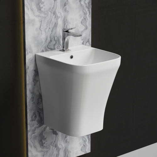 Раковина из сантехнического фарфора Ceramica Nova DION 37 см CN6067 подвесная цвет белый - фото 2