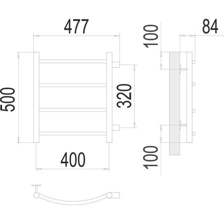 Полотенцесушитель водяной Terminus 4670078530189 50х50 хром