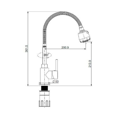 Смеситель для кухни Splenka S201 S201.47 на мойку хром