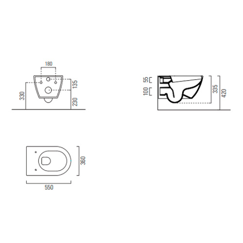 Чаша унитаза подвесная GSI Pura 881526_УЦ/4 цвет черный матовый без сиденья безободковая душевой смыв (неровность при окраске и уколы) - фото 4