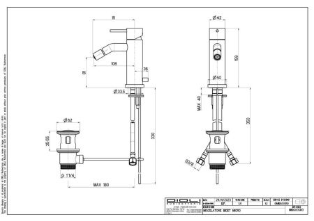 Смеситель Oioli Micro MIBS005RO/C00 на биде хром