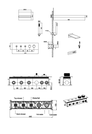 Душевая система Boheme Fusion 131-CR встраиваемая цвет хром с термостатом