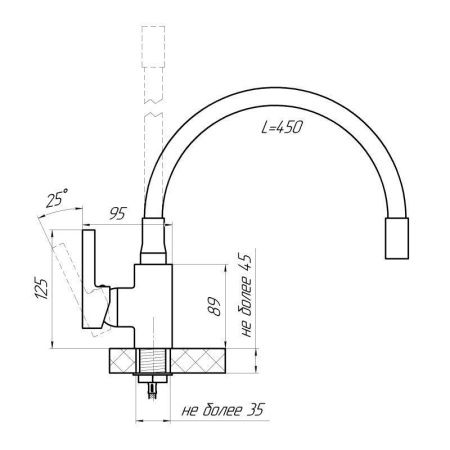Смеситель для кухни Сантаком StMira 5098-2 на мойку черный