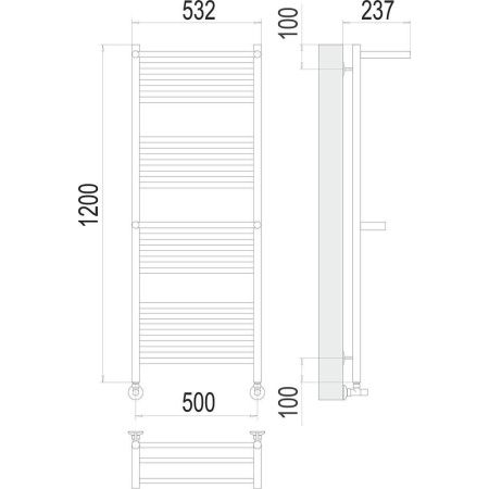Полотенцесушитель водяной Terminus 4670078529244 55х120 хром