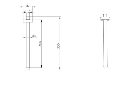 Держатель верхнего душа Boheme Uno 629-UNO-BRB бронза брашированная
