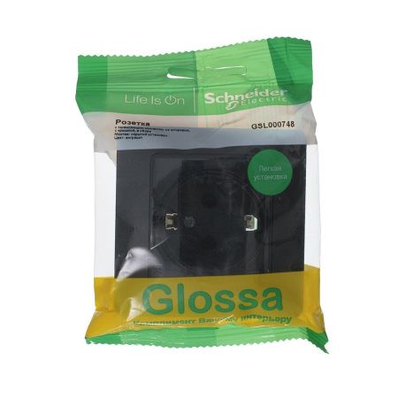 Розетка с/з со шторками с крышкой 16А Systeme Electric Glossa (Глосса) GSL000748