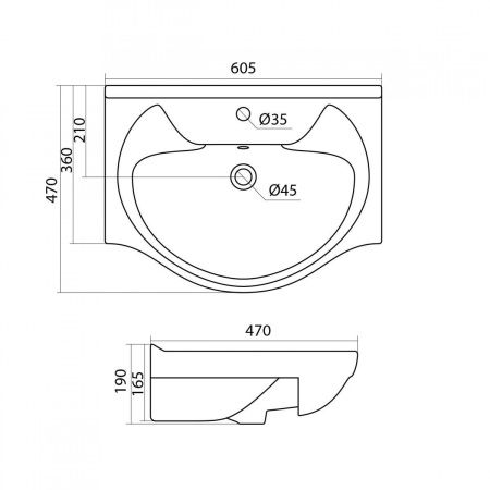 Раковина керамическая Onika Байкал 1WH109652 60х50 накладная цвет белый 1 отверстие под смеситель