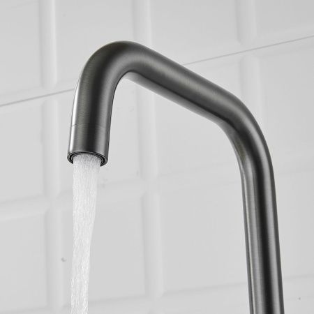 Смеситель для кухни Shevanik S528T на мойку оружейная сталь