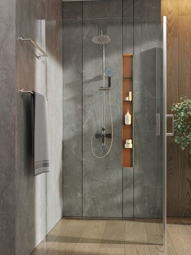 Душевой уголок Orange E04-100TCR 100х100 стекло прозрачное профиль хром без поддона - фото 5