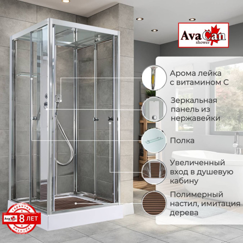 Душевая кабина AvaCan Z Z1910 100х100 квадратная с крышей ориентация универсальная - фото 2 Душевая кабина AvaCan Z Z1910 100х100 квадратная с крышей ориентация универсальная - фото 2