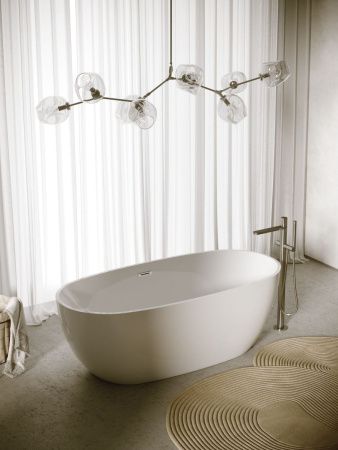 Ванна акриловая Sancos Flo FB02 170х80 отдельностоящая овальная с каркасом