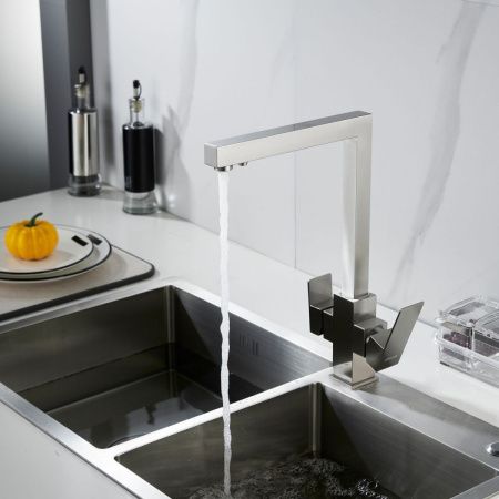 Смеситель для кухни Shevanik S148L на мойку сатин