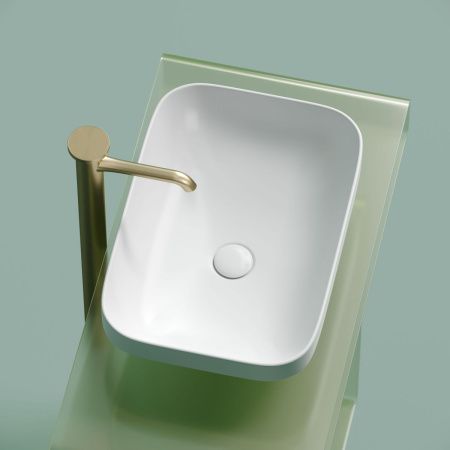 Раковина из сантехнического фарфора Ceramica Nova ELEMENT CN6055MW 50х40 накладная цвет белый без отверстий под смеситель