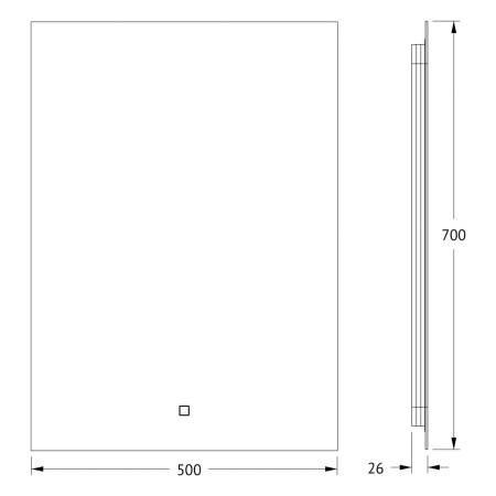 Зеркало в ванную Defesto GLOW DF 2514S 50х70
