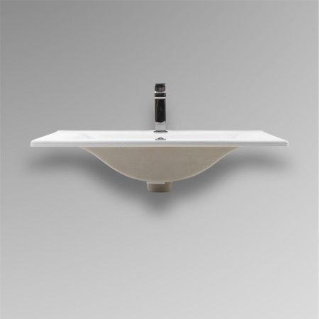 Раковина из сантехнического фарфора Bond Cube S05-700 70х50 встраиваемая цвет белый 1 отверстие под смеситель