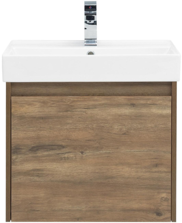 Комплект мебели: тумба с раковиной + зеркало Aquanet Nova Lite 00254215 61x46x137 напольный/подвесной цвет коричневый