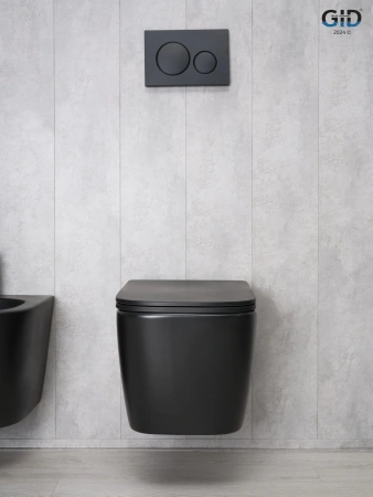 Унитаз подвесной Gid Cuadrado 62255Y черный матовый с сиденьем микролифт безободковый