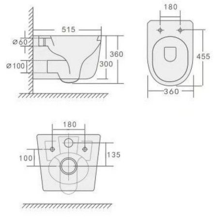 Унитаз подвесной Boheme Flow 969-SET-W цвет белый с сиденьем микролифт безободковый смыв торнадо