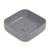 Раковина из сантехнического фаянса Abber RECHTECK AC2211MG 40х40 накладная цвет серый без отверстий под смеситель