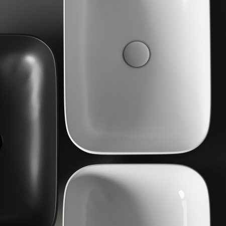 Раковина из сантехнического фарфора Ceramica Nova ELEMENT CN6053MB 61х38 накладная цвет черный матовый без отверстий под смеситель
