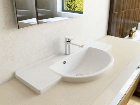 Раковина из искусственного камня Эстет Куба ФР-00014941 90х40 накладная цвет белый 1 отверстие под смеситель