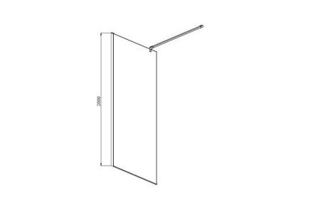 Душевая перегородка Aquatek AQ WIW 10020BL 100х200 стекло прозрачное профиль черный