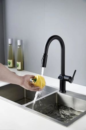 Смеситель для кухни Knotlor KN-100/BL на мойку черный