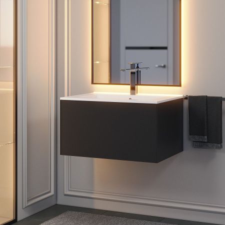 Тумба с раковиной Uperwood Parma Premium 39330205461 70х50 цвет черный