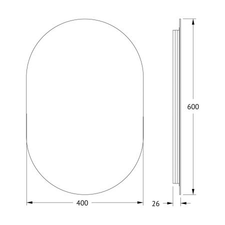 Зеркало с подсветкой Defesto OPTI DF 2911 40х60 подвесное