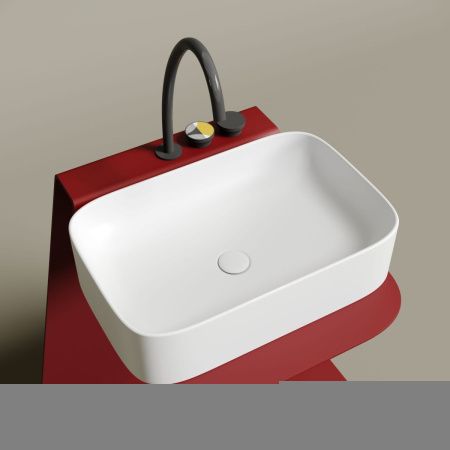 Раковина из сантехнического фарфора Ceramica Nova ELEMENT CN6053MW 60х40 накладная цвет белый без отверстий под смеситель