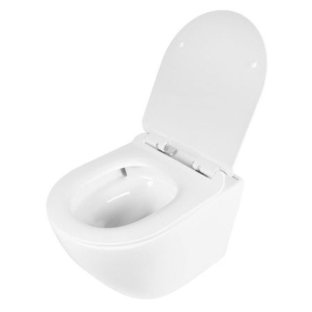 Унитаз подвесной Bond Oval F13-10 белый с сиденьем микролифт безободковый смыв торнадо