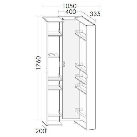Шкаф-пенал Burgbad Sys30 шкафы HSHD040464 40х180 цвет белый