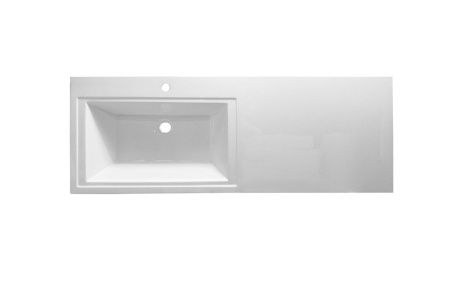 Раковина из искусственного камня Эстет Даллас ФР-00002166 130х50 накладная цвет белый 1 отверстие под смеситель