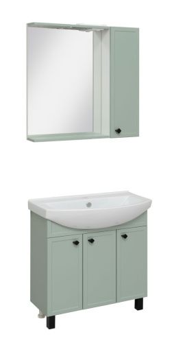 Зеркало-шкаф RUNO Римини 00-00001279 75х75 подвесной цвет зеленый - фото 4