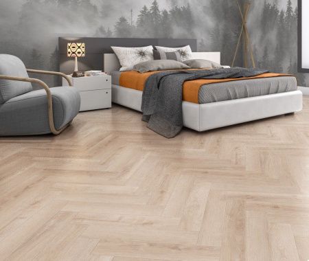 SPC ламинат CronaFloor Herringbone Дуб Дижон H010 Т070830 толщина 0,45 см 42 класс 640х128