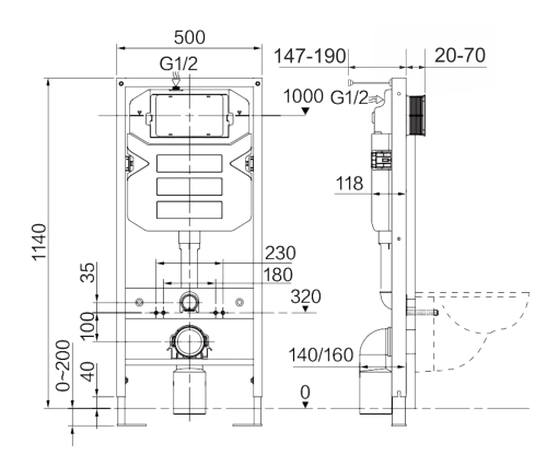 Инсталляция с кнопкой + унитаз + шумоизоляция Ceramica Nova CN6000_1001W_1000 - фото 3