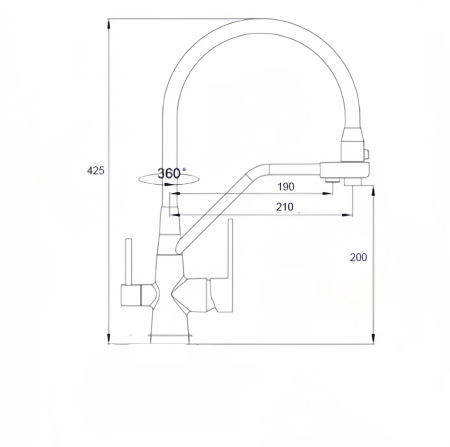 Смеситель для кухни BOCH MANN ELSE BN BM10426 на раковину/на столешницу никель матовый