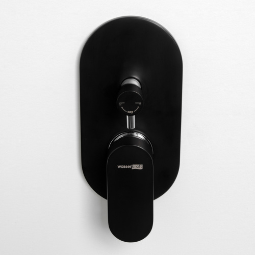 Смеситель для ванны и душа WasserKRAFT Elbe 7400 7441 встраиваемый черный - фото 3