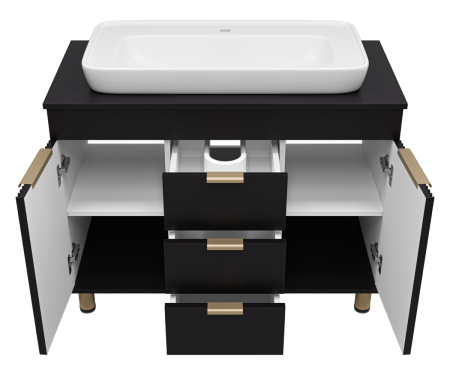 Тумба под раковину Brevita Enfida ENF-06100-0243Я 100х50 напольная цвет черный