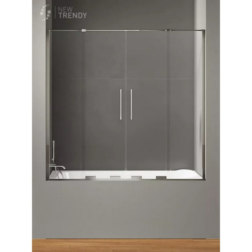 Душевая шторка на ванну New Trendy SMART EXK-4108 180х150 стекло прозрачное профиль хром глянцевый ориентация универсальная - фото 2