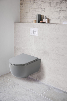 Унитаз подвесной Vincea Evo VT1-34SMG серый матовый с сиденьем микролифт безободковый душевой смыв